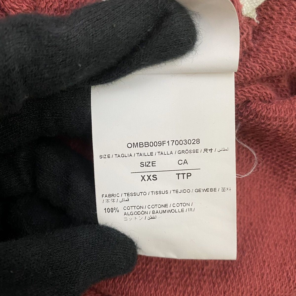 Off-White Off-White Burgundy Arrows Printed Hoodie Size US XXS / EU 40 - 8 Thumbnail