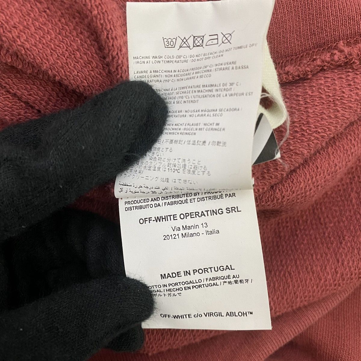Off-White Off-White Burgundy Arrows Printed Hoodie Size US XXS / EU 40 - 9 Thumbnail