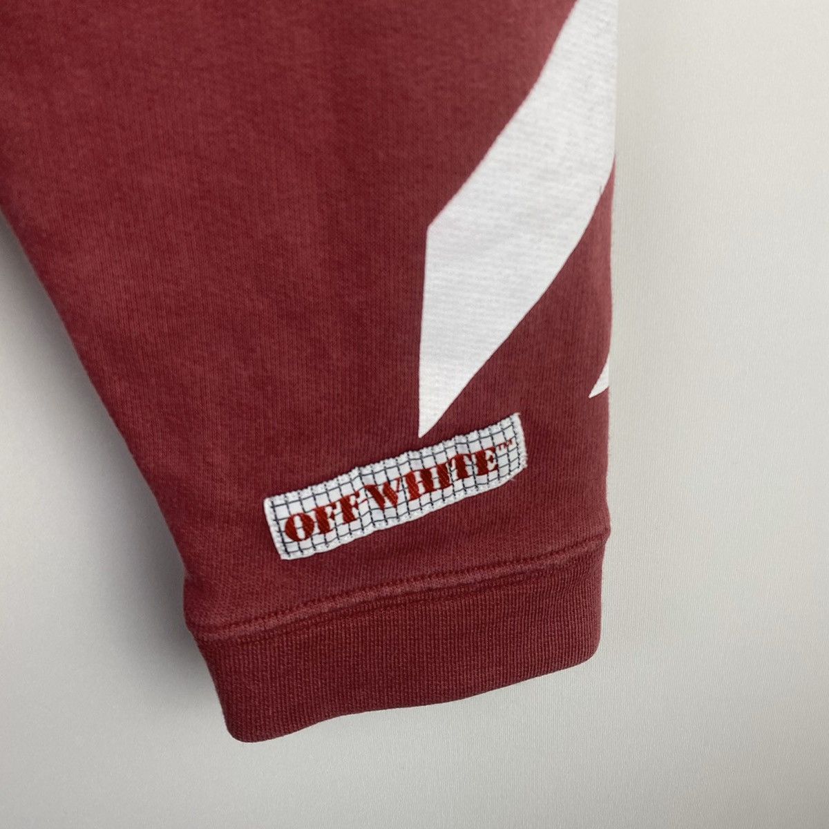 Off-White Off-White Burgundy Arrows Printed Hoodie Size US XXS / EU 40 - 4 Thumbnail