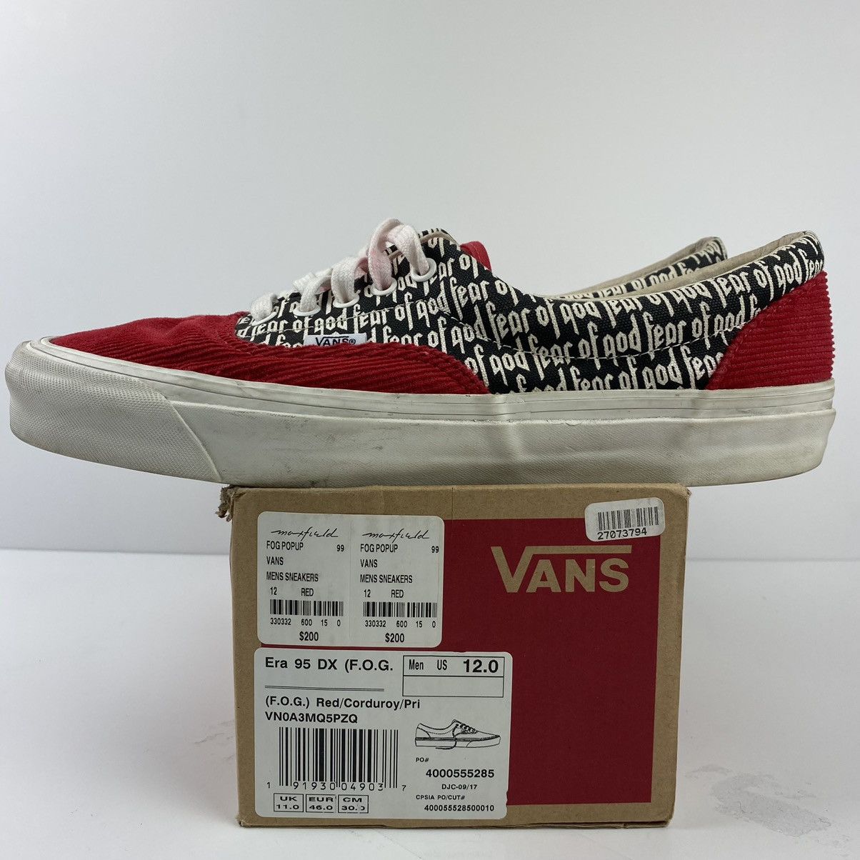 Fear of God Vans Fear of God x Era 95 DX Collection 2 Red Grailed