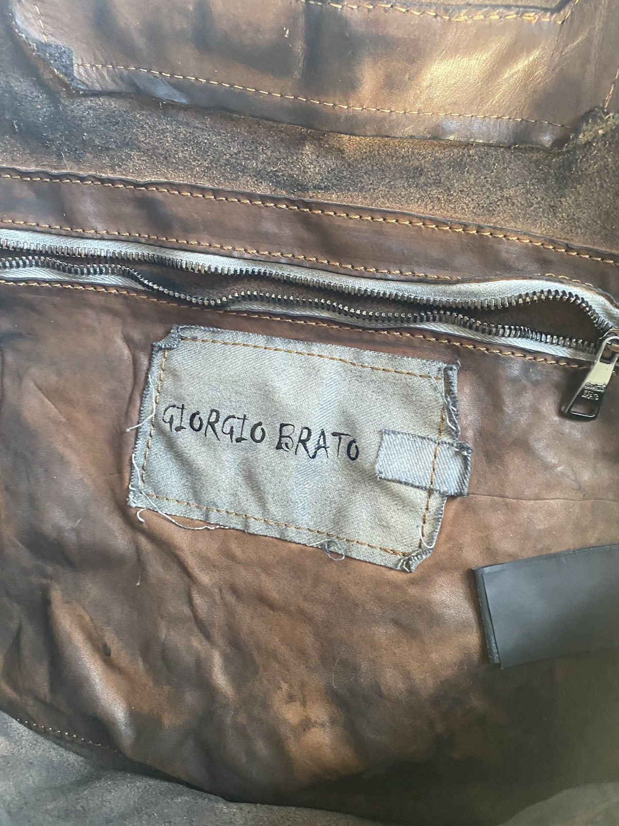 Sac à Main Vintage Giorgio Brato En Cuir Camel - Style Cartable - Occasion Bon état