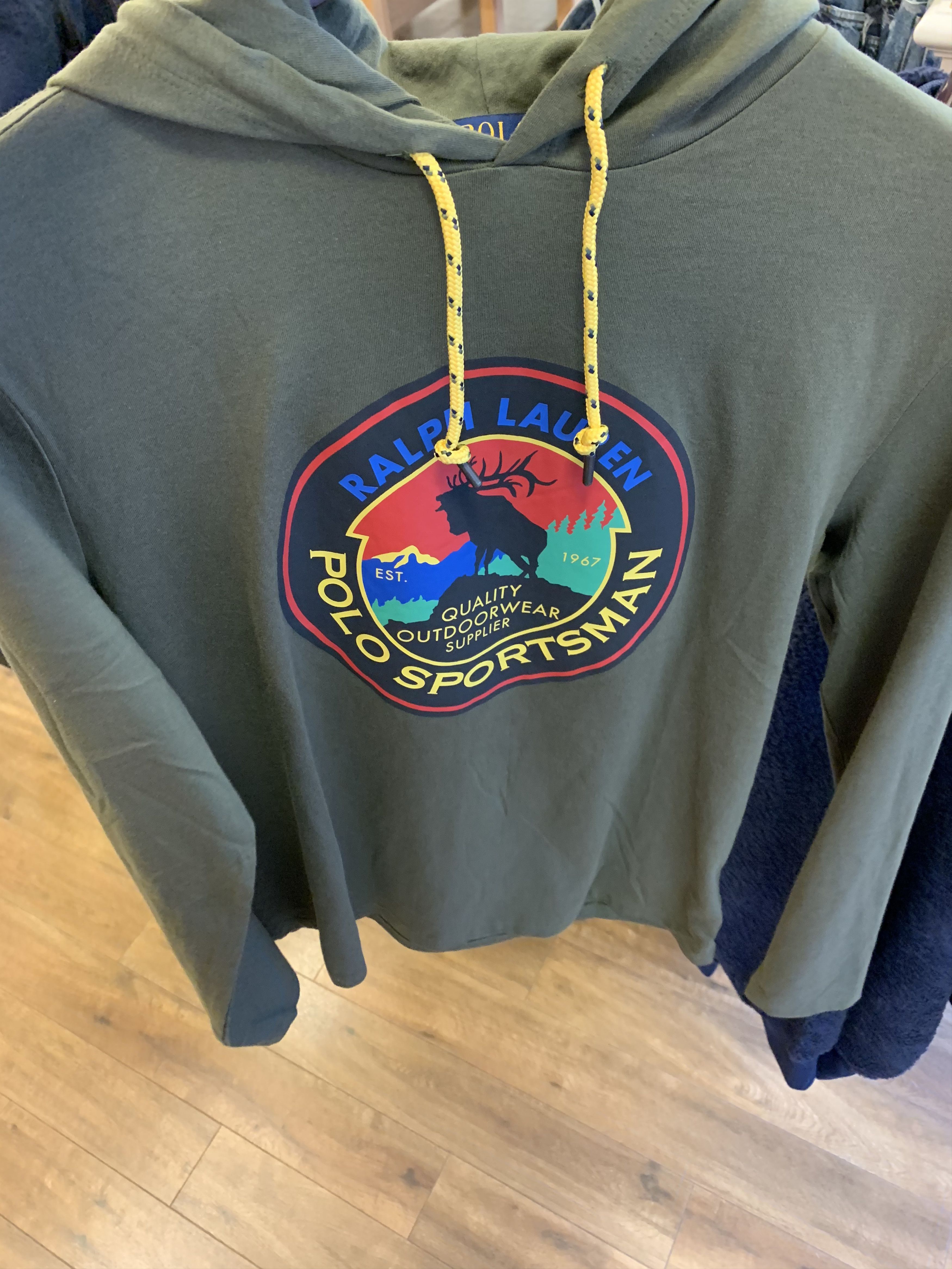 Deadstock Polo Sportsman Moose Elk LS Hoodie Tee Tops