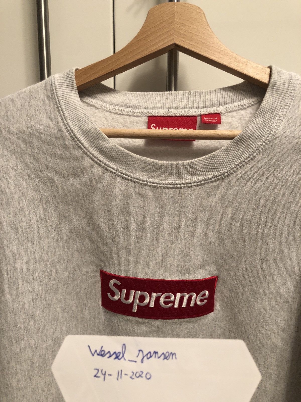 Supreme Supreme Box Logo Crewneck Ash Grey FW18 Medium | Grailed