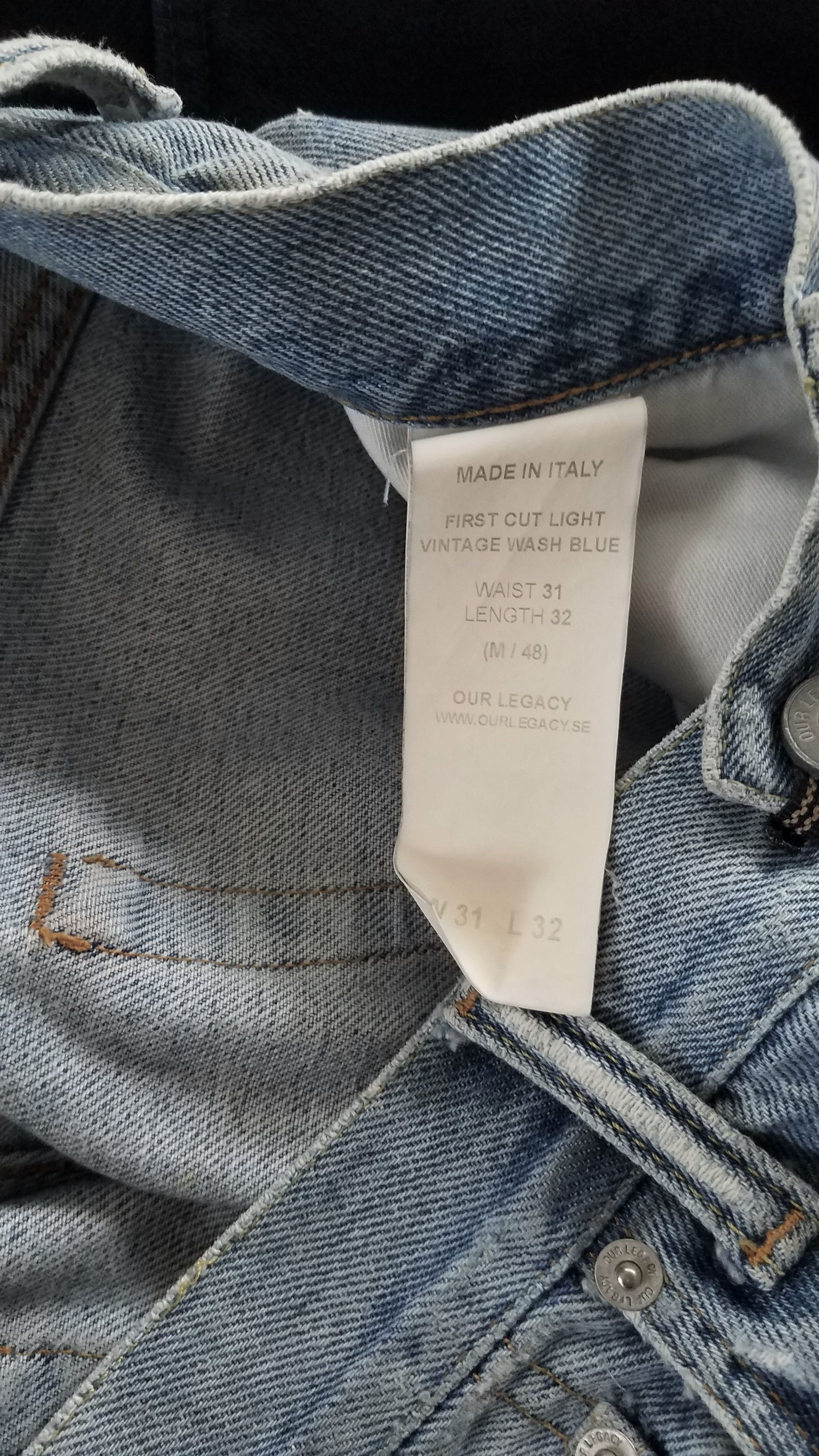 Our Legacy First Cut Light Vintage Wash Jeans Size US 31 - 5 Thumbnail