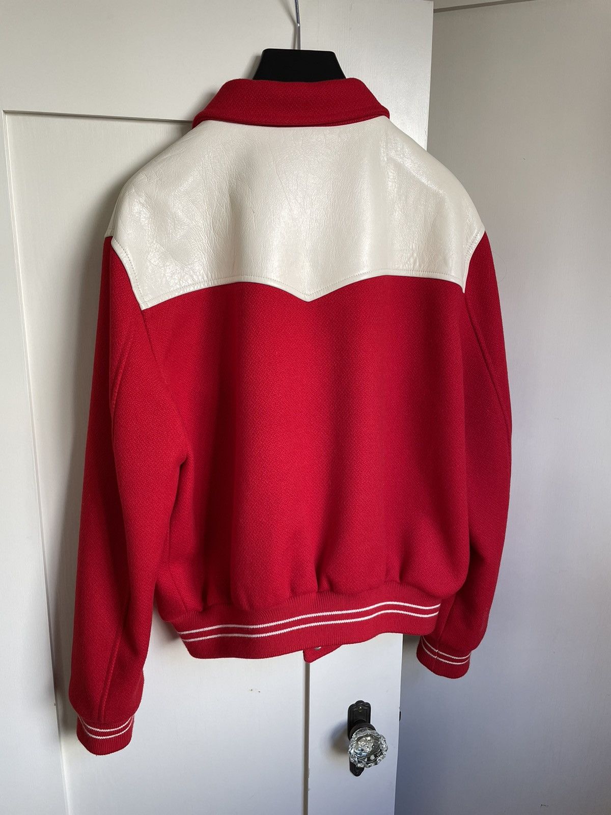 Celine × Hedi Slimane Celine Hedi Slimane FW19 Red Leather Teddy Jacket Size US M / EU 48-50 / 2 - 2 Thumbnail