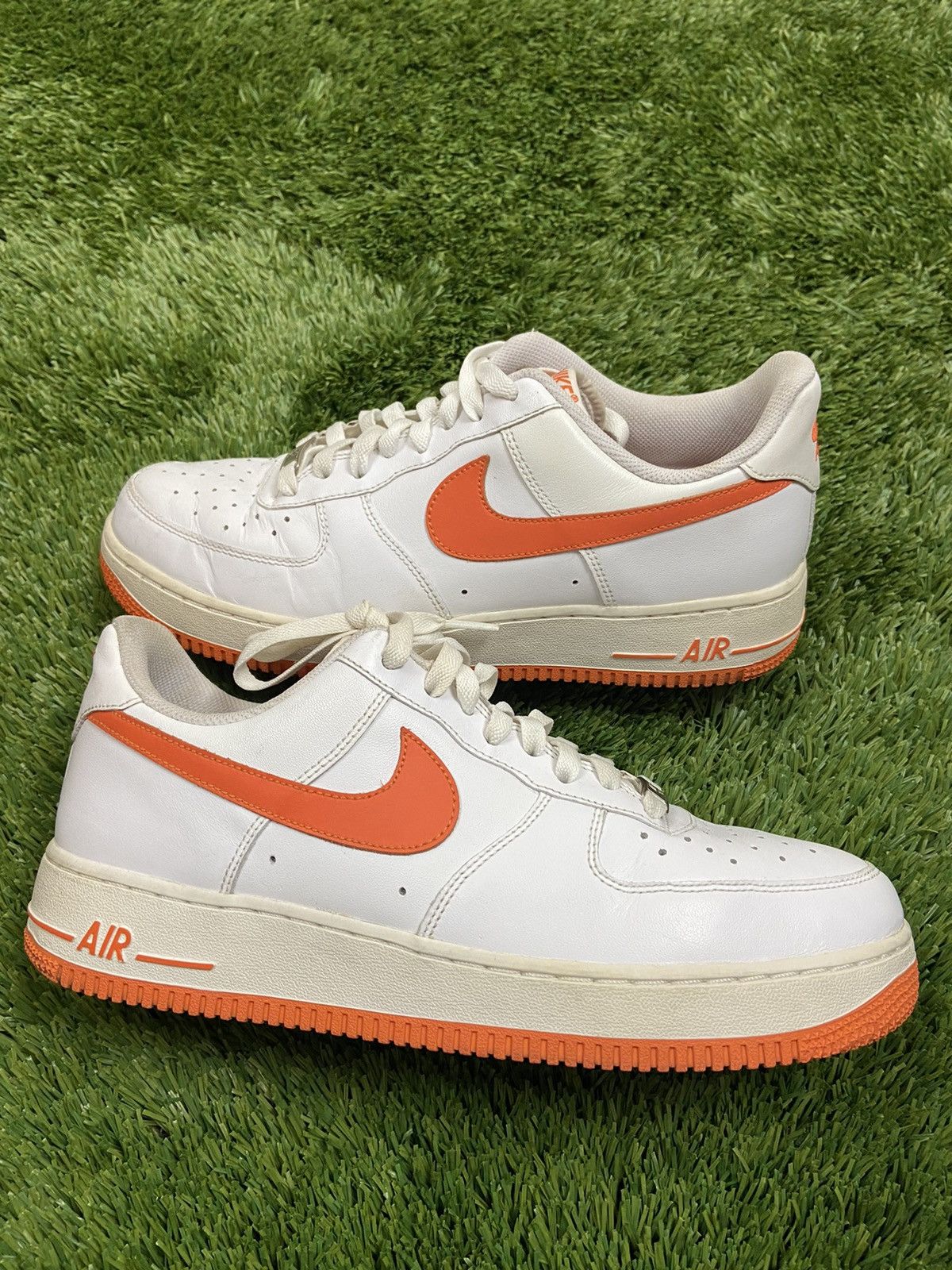 Nike Vintage RARE Nike Air Force 1 AF1 Orange Swoosh and Sole Leather 07 Grailed