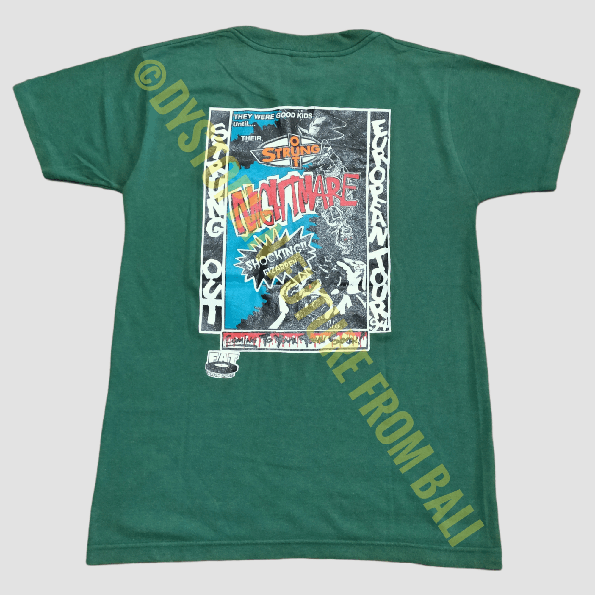 image of Band Tees x Rock T Shirt Vintage Strung Out - European Tour '94 Band T-Shirt in Green (Size Medium)