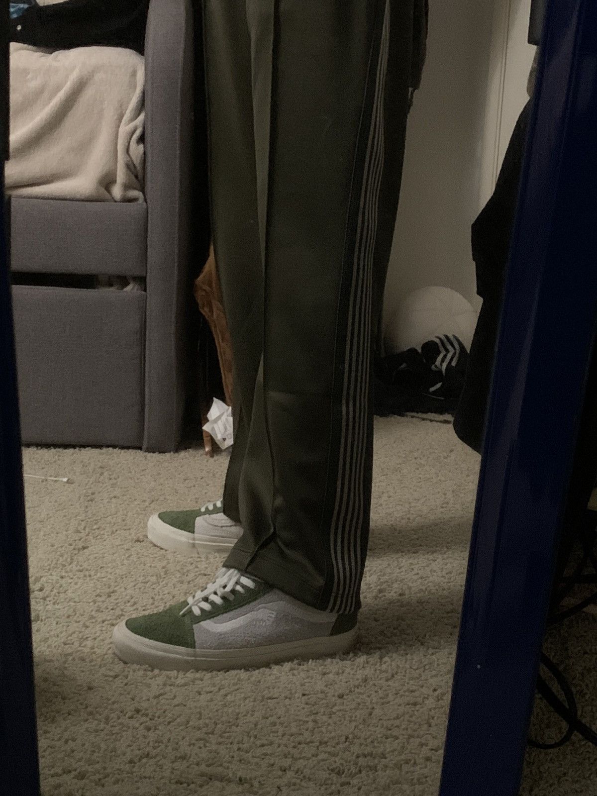Needles Narrow track pant olive