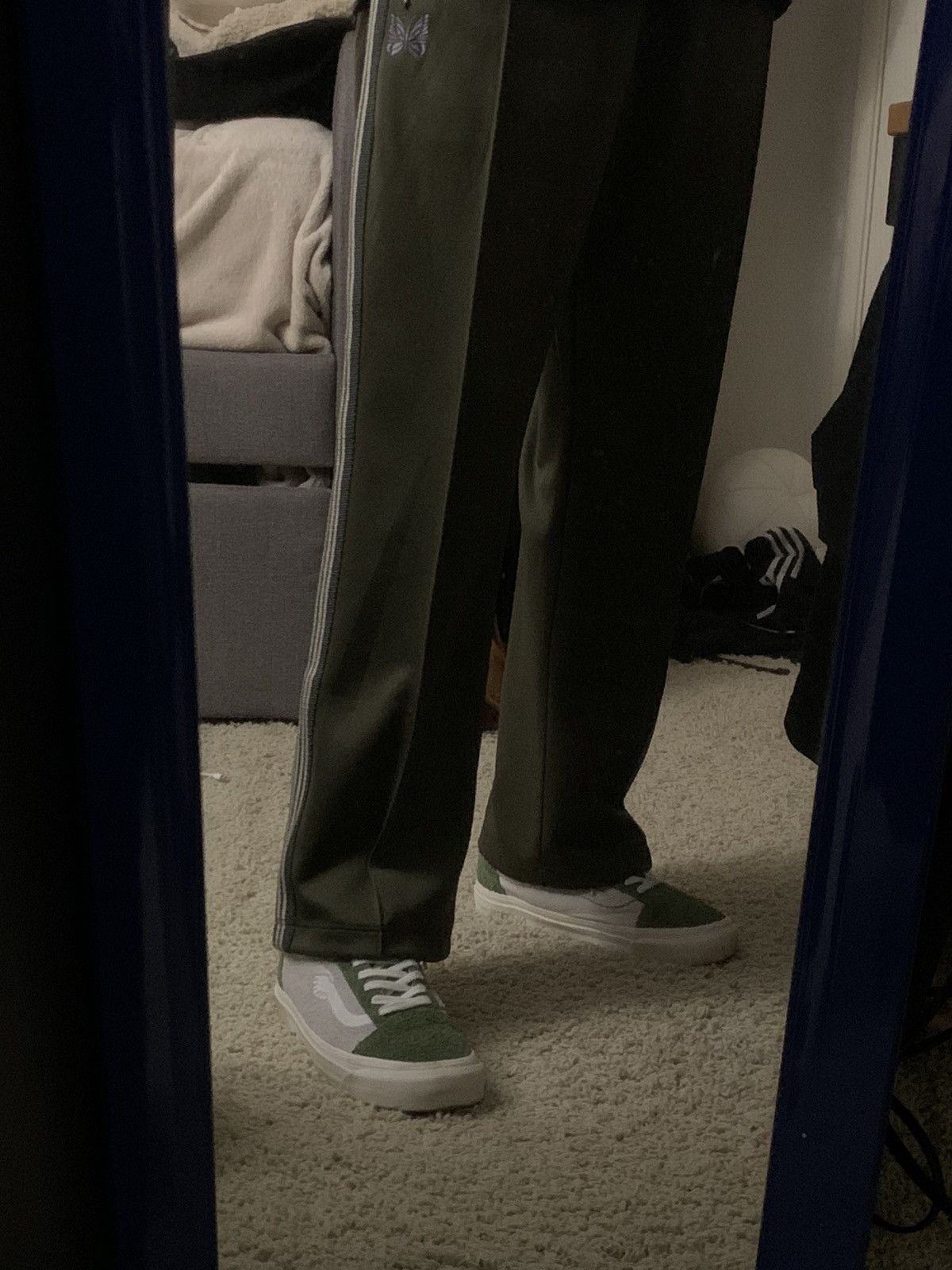 Needles Narrow track pant olive