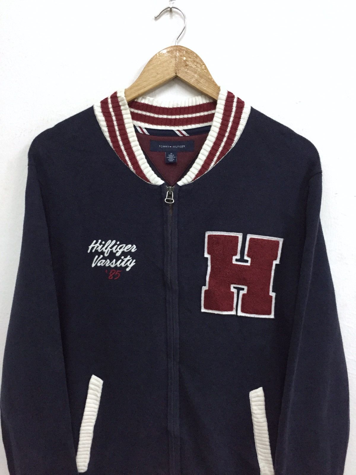 Tommy Hilfiger Tommy Hilfiger Varsity Knitted Jacket Size US M / EU 48-50 / 2 - 2 Thumbnail