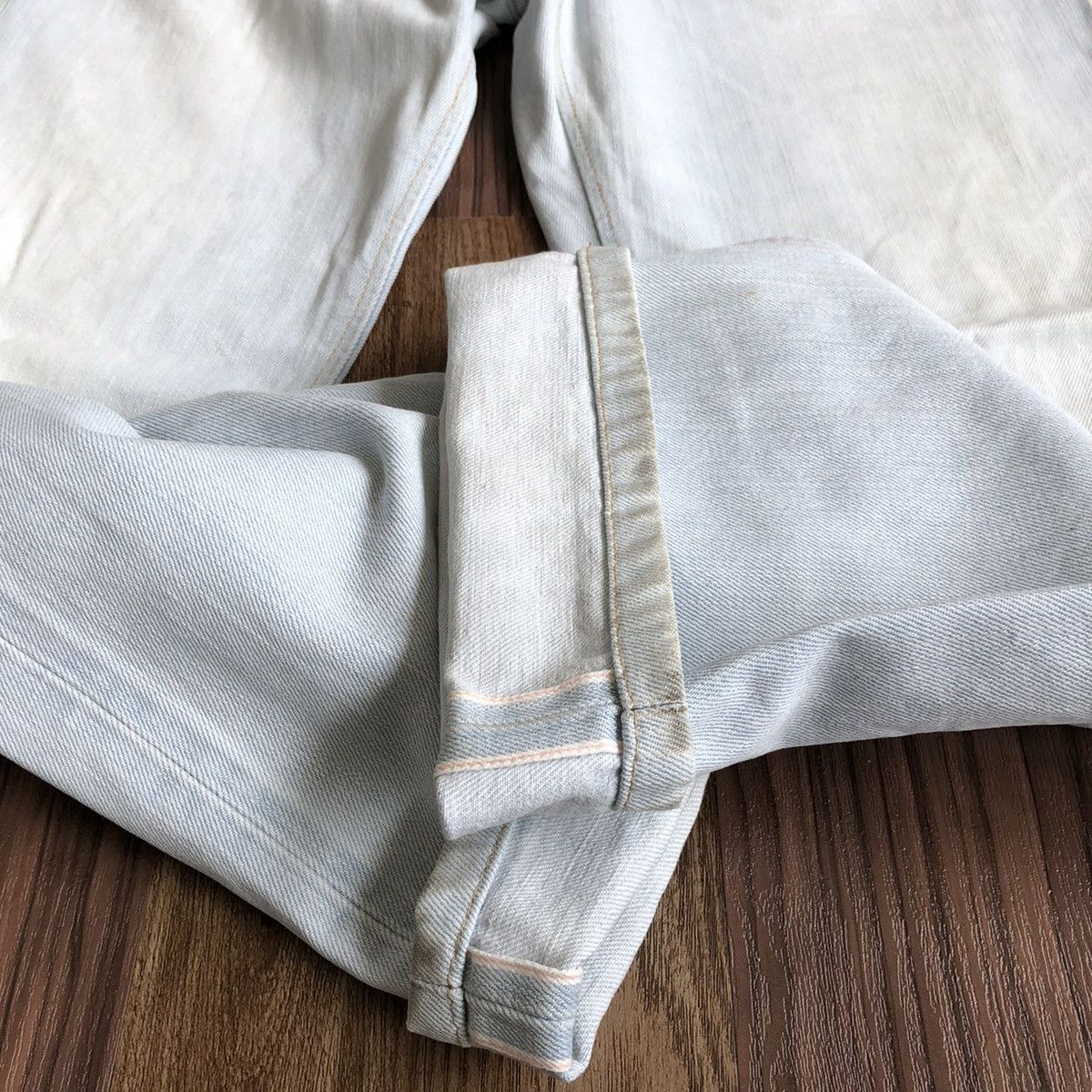 Edwin × Vintage Edwin 505z Distressed Selvedeg Denim Jeans Size US 30 / EU 46 - 2 Thumbnail