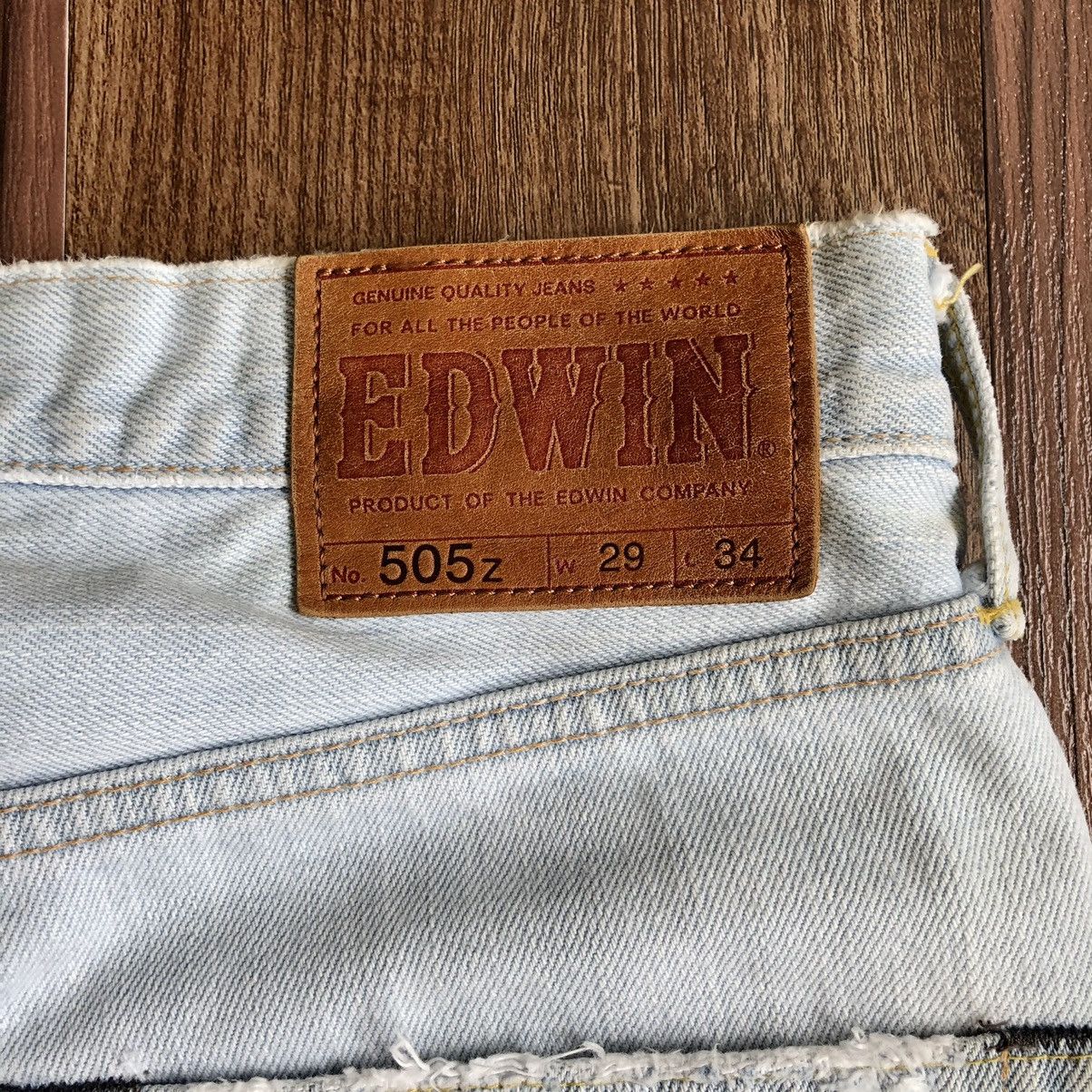 Edwin × Vintage Edwin 505z Distressed Selvedeg Denim Jeans Size US 30 / EU 46 - 7 Thumbnail