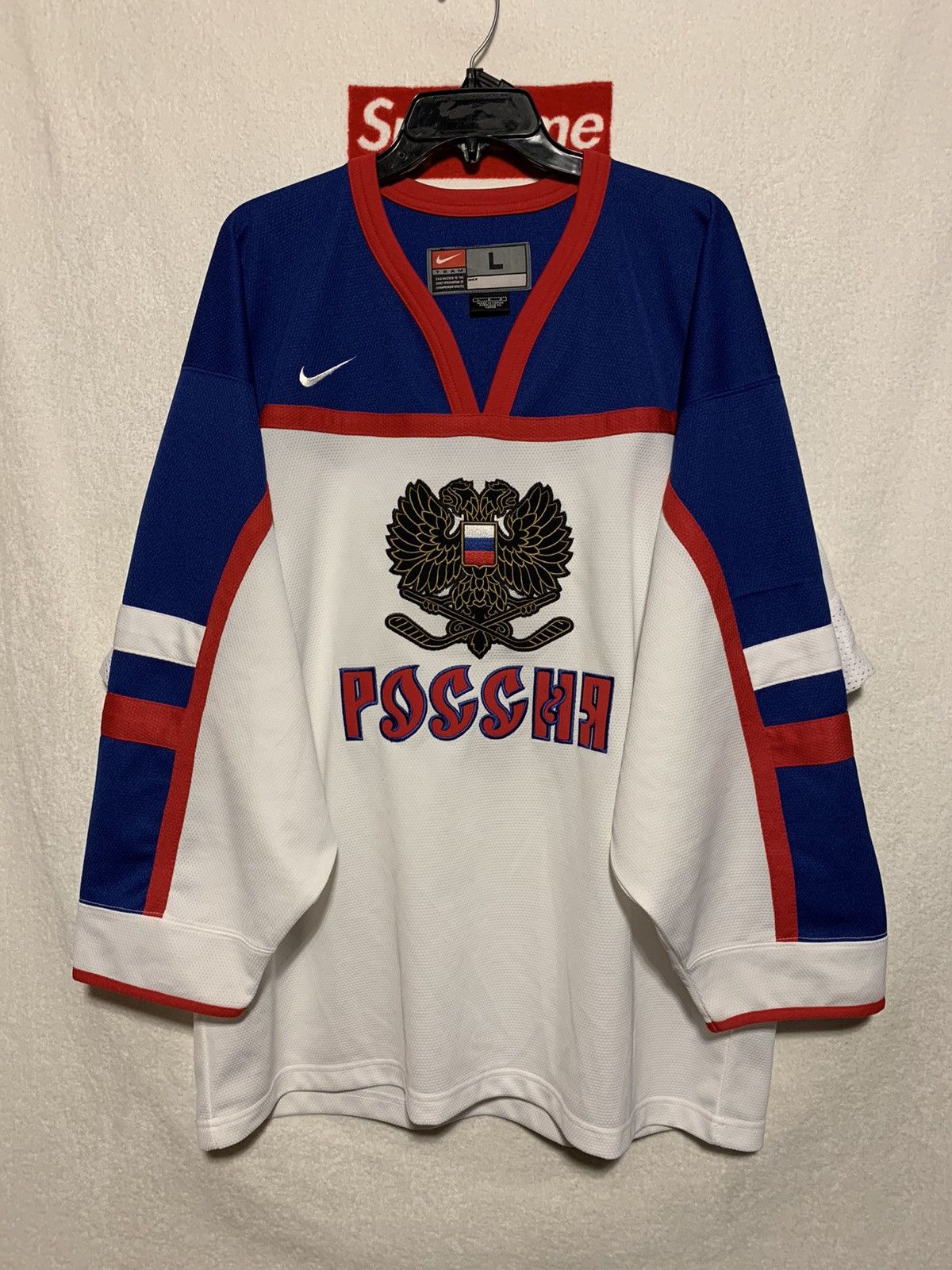 Y2K Vintage Nike Team Russia Hockey Jersey Flag Mesh Rare