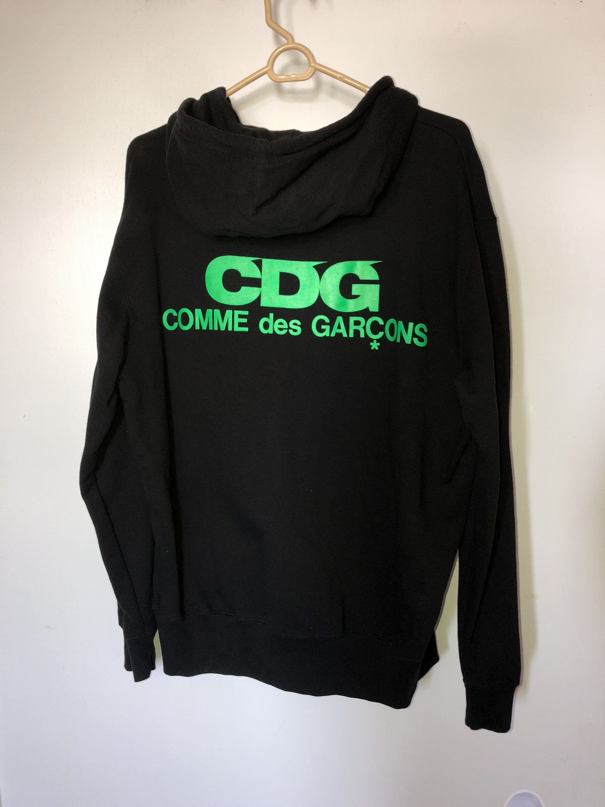 Comme des Garcons CDG Comme des Garcons Zip Up Hoodie Black Neon Green Grailed