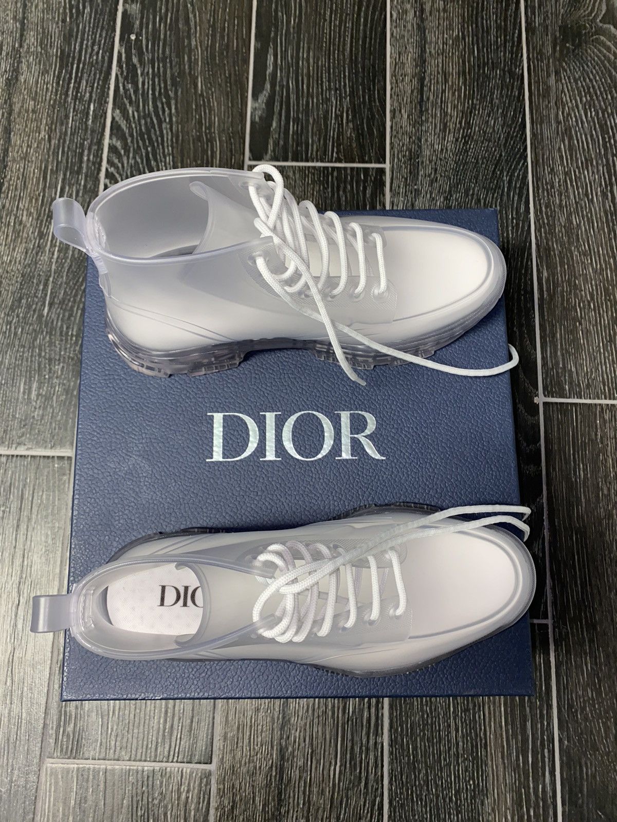 Christian Dior Monsieur × Daniel Arsham × Dior Dior x Daniel Arsham Translucent White High-Top Rubber Boots Size US 8 / EU 41 - 3 Thumbnail
