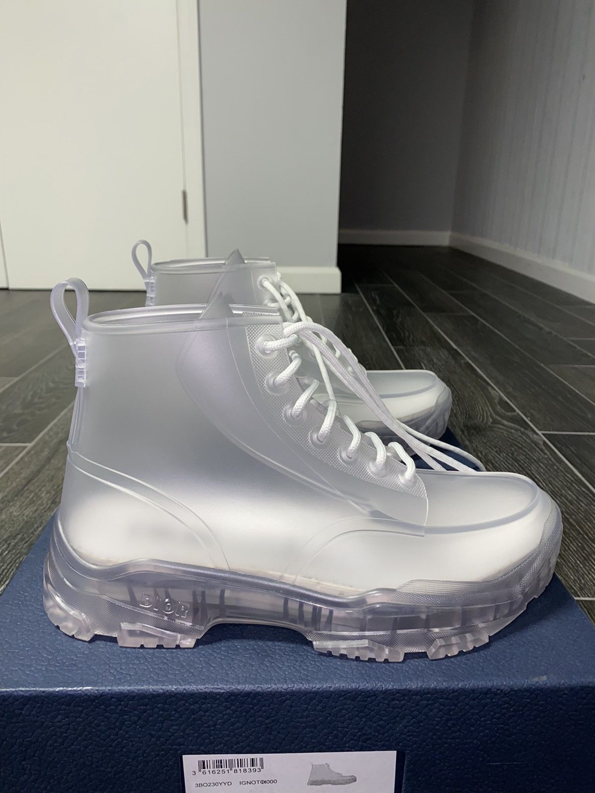 Christian Dior Monsieur × Daniel Arsham × Dior Dior x Daniel Arsham Translucent White High-Top Rubber Boots Size US 8 / EU 41 - 1 Thumbnail