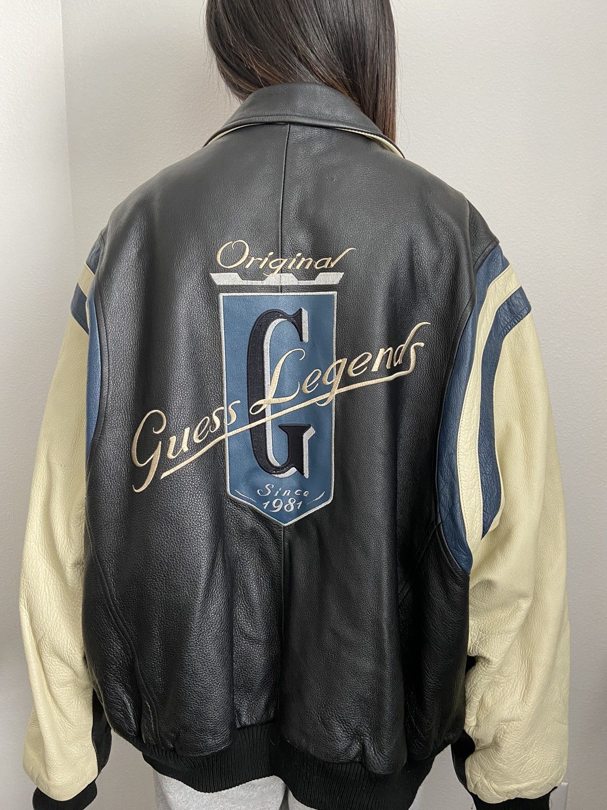 Vintage 1980's “guess” Brand New Wave Hip Hop Leather Jacket