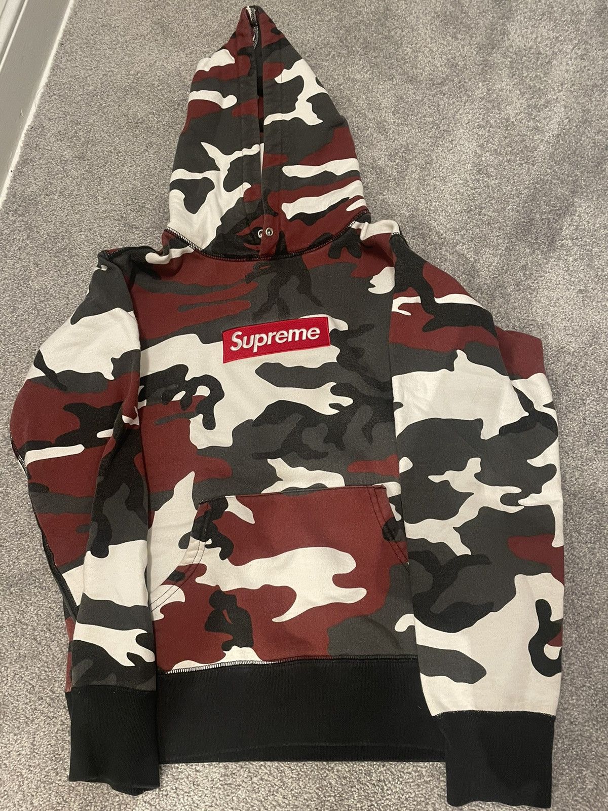 Supreme Red Camo Supreme Box Logo Hoodie Grailed