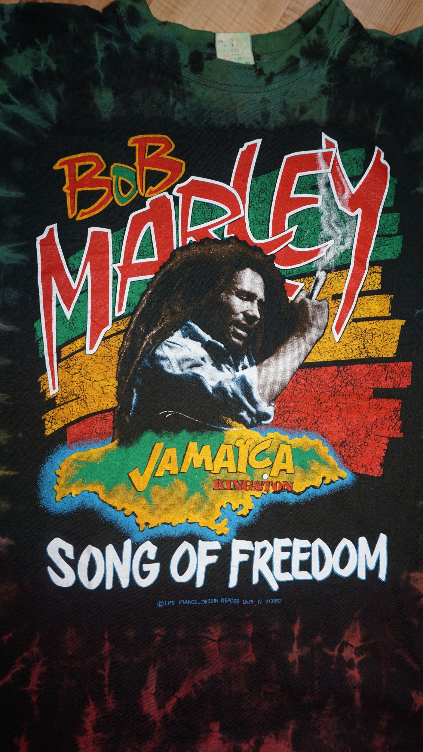 Bob Marley × Vintage Bob Marley Tie Dye Vintage Song of Freedom Tshirt Size US XL / EU 56 / 4 - 4 Thumbnail
