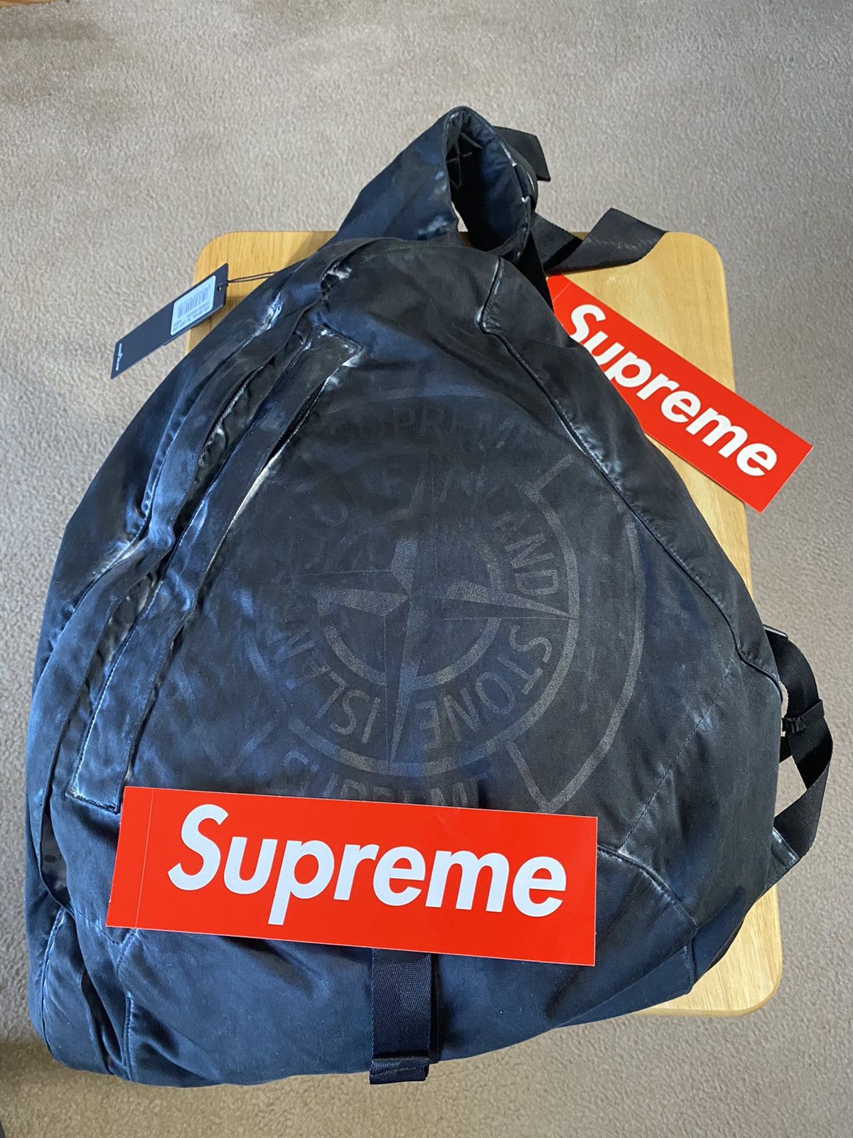 Supreme Supreme Stone Island Painted Camo Nylon Shoulder Bag Coral Grailed