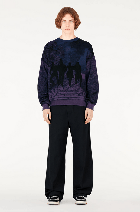 LV SS19 runway brick road sweater in purple SIZE:S|L