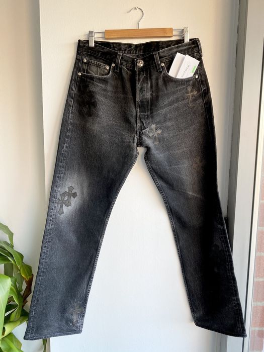 Levi's Chrome Hearts Levi’s NEW Cemetery Cross Patch Black Jeans Size US 33 - 1 Preview