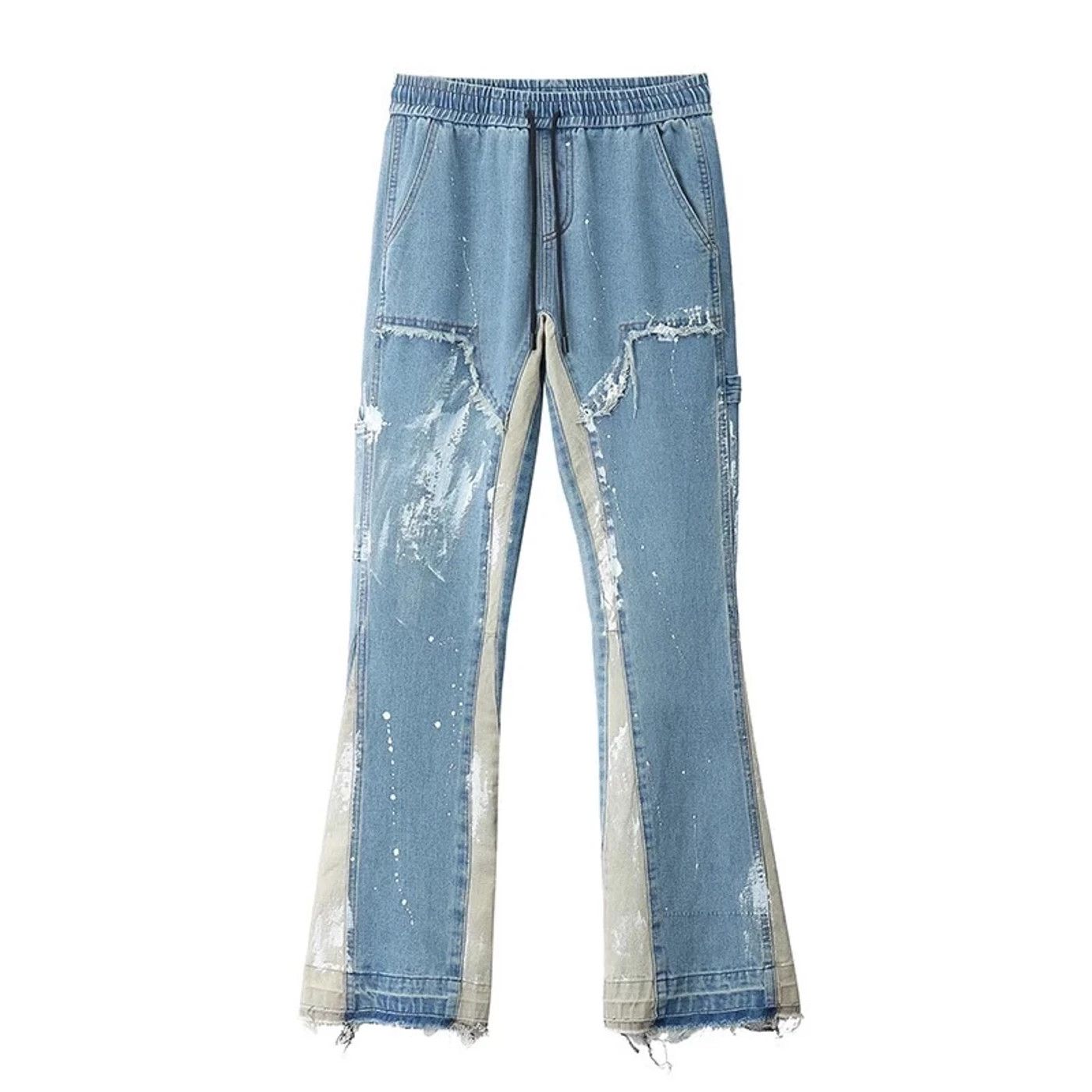 Vintage Denim Paint Splatter Flare Detail Pants Size US 30 / EU 46 - 1 Thumbnail
