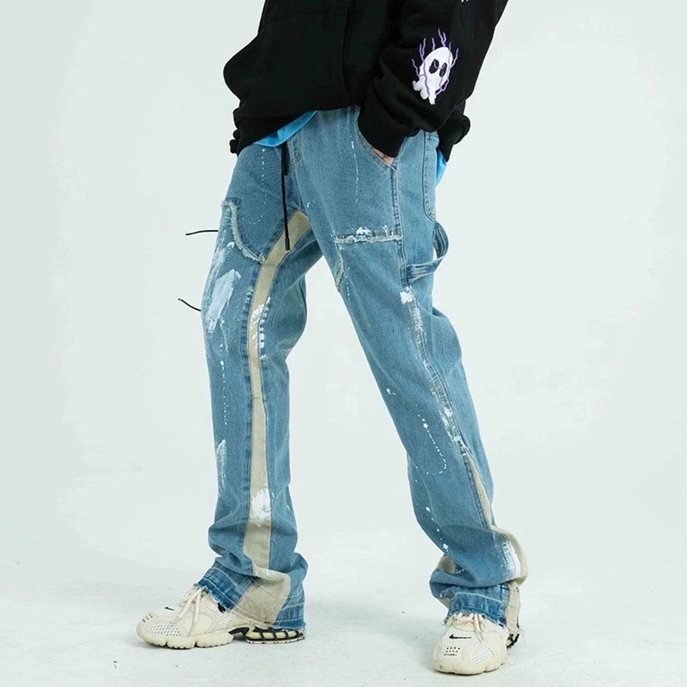 Vintage Denim Paint Splatter Flare Detail Pants Size US 30 / EU 46 - 4 Thumbnail