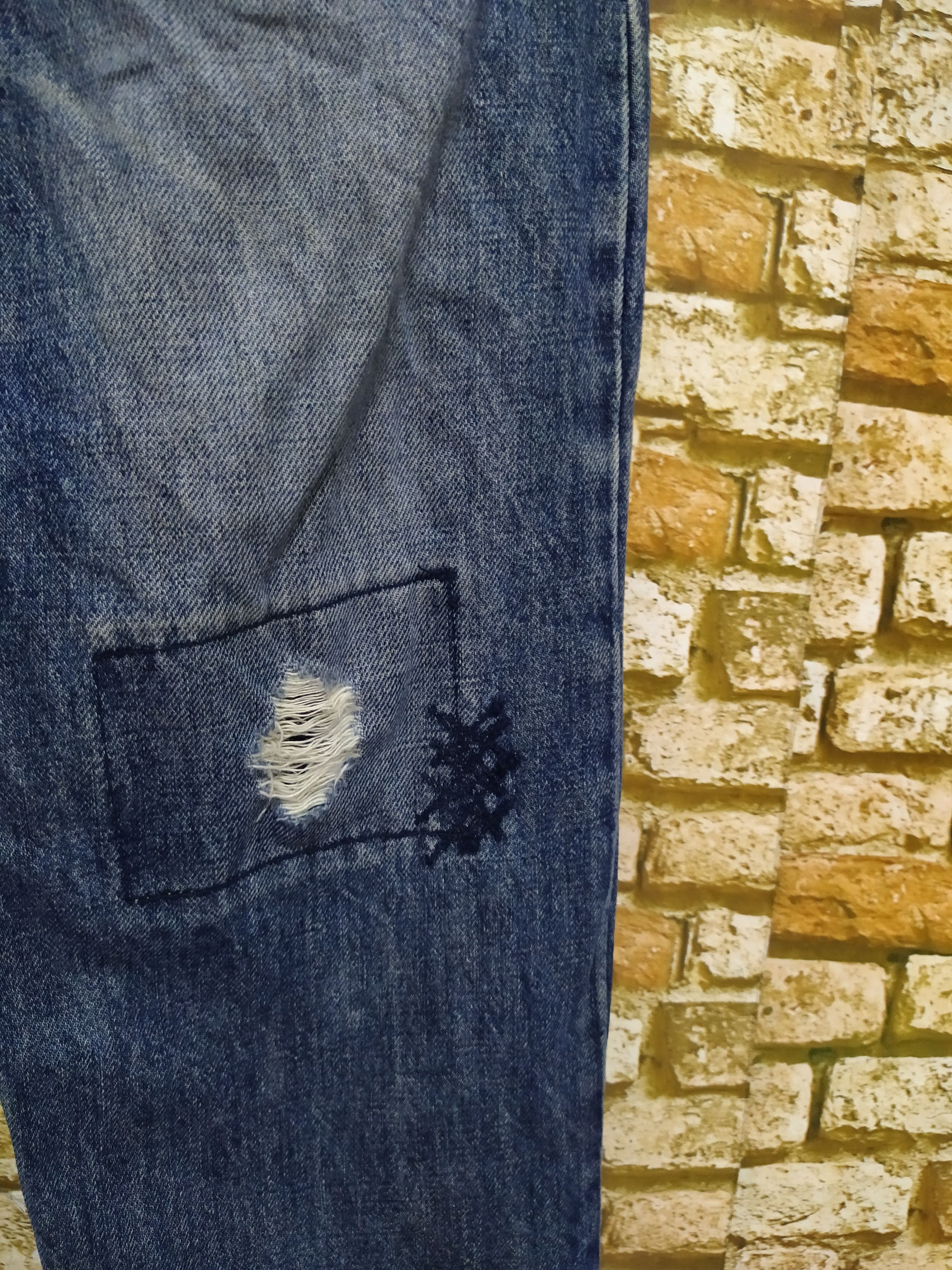 Beams Plus BEAMS JAPAN DENIM DISTRESSED PATCHWORK (B723) W34 Size US 34 / EU 50 - 2 Thumbnail