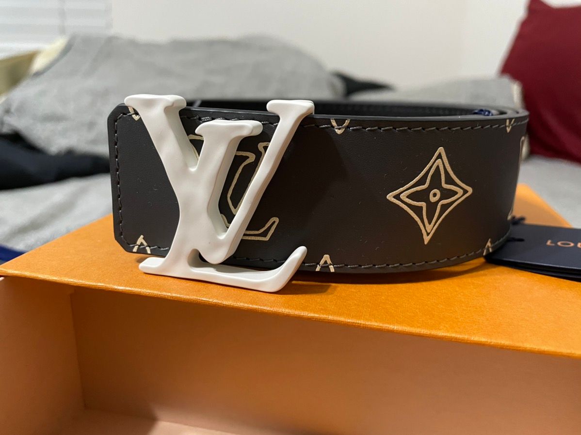 Louis Vuitton Louis Vuitton Shape 40mm Raffia Reversible Belt