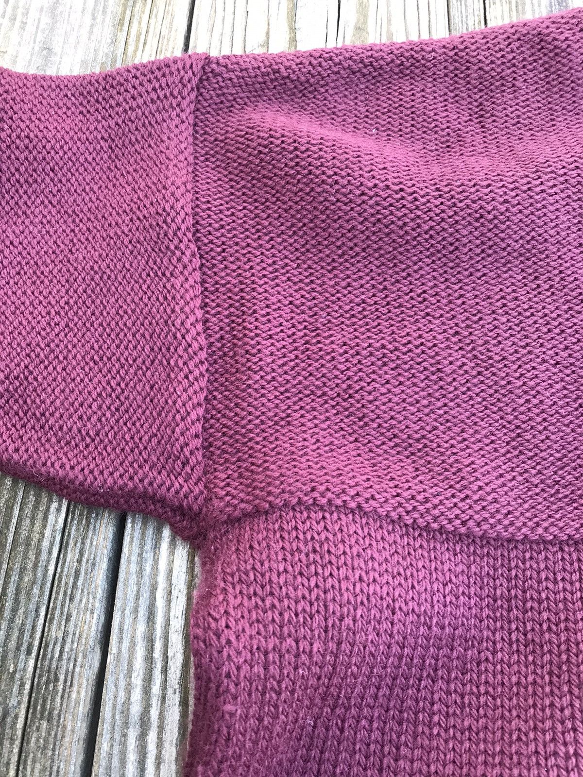 Maroon Crewneck Sweater with Single Cable Knot Knit