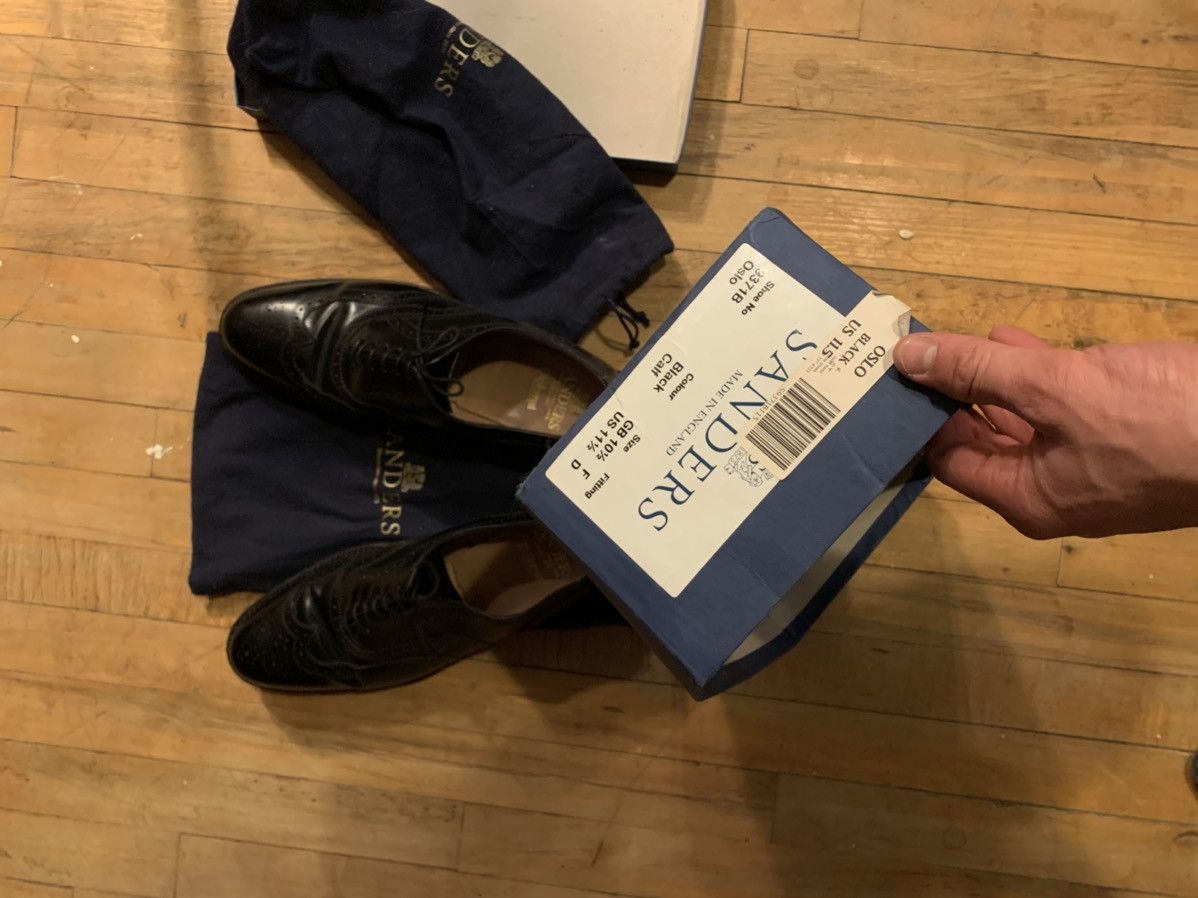 Sanders Sanders “Oslo” Black Brogues/Derbys Made in England Size US 11.5 / EU 44-45 - 5 Thumbnail