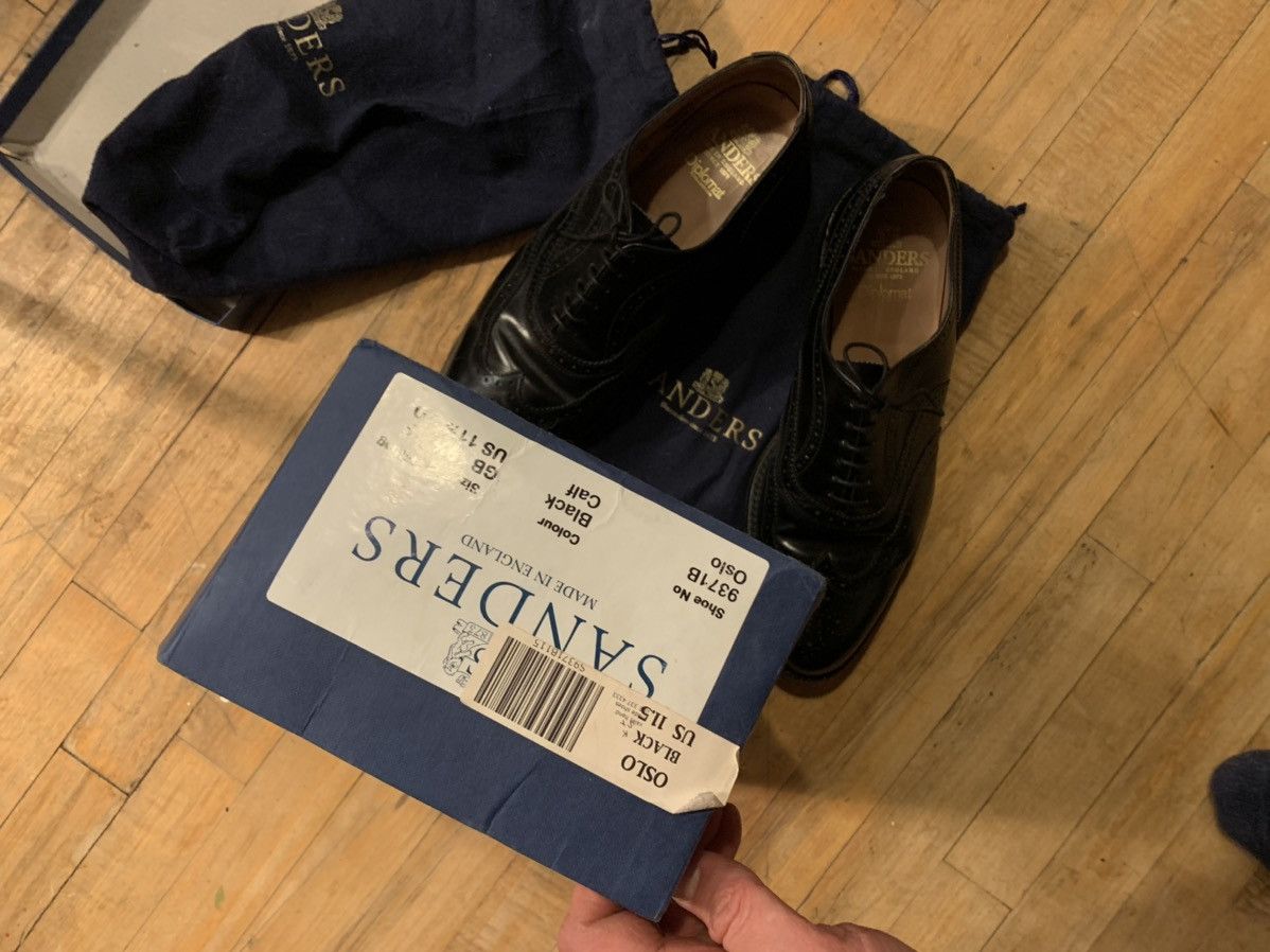 Sanders Sanders “Oslo” Black Brogues/Derbys Made in England Size US 11.5 / EU 44-45 - 6 Thumbnail