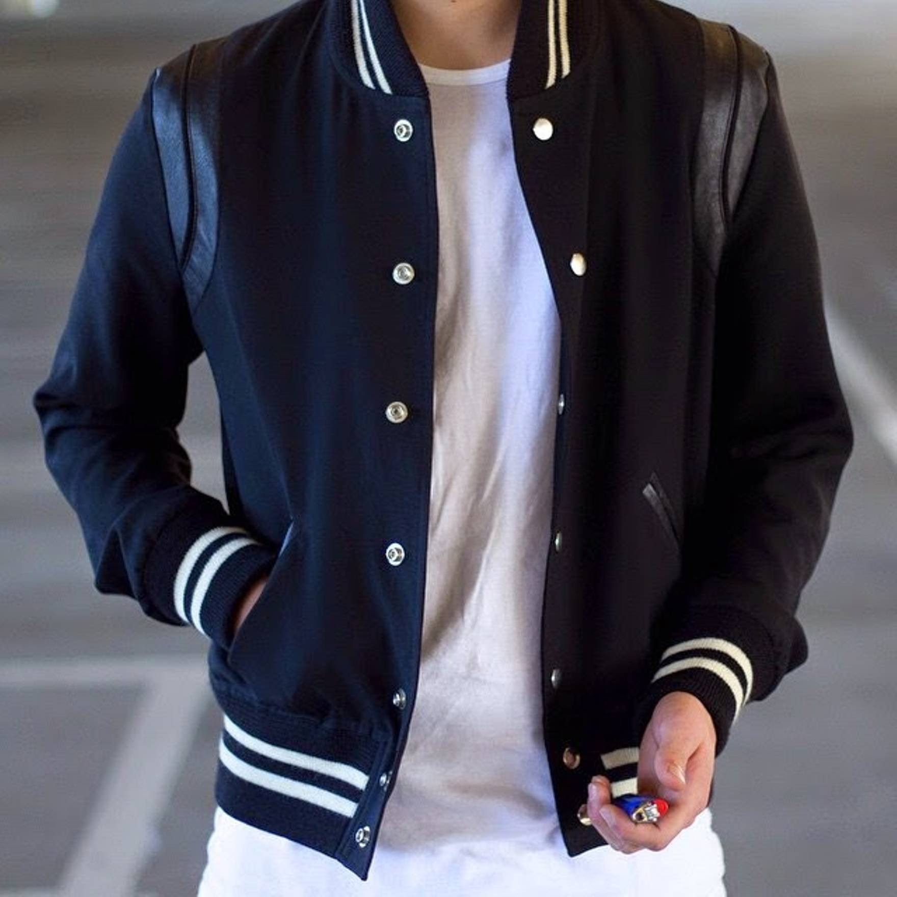 Saint Laurent Paris SLP Teddy Jacket in Navy Size US XS / EU 42 / 0 - 6 Thumbnail