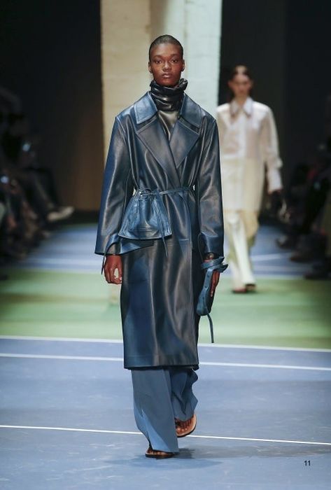 Celine leather 2024 trench coat