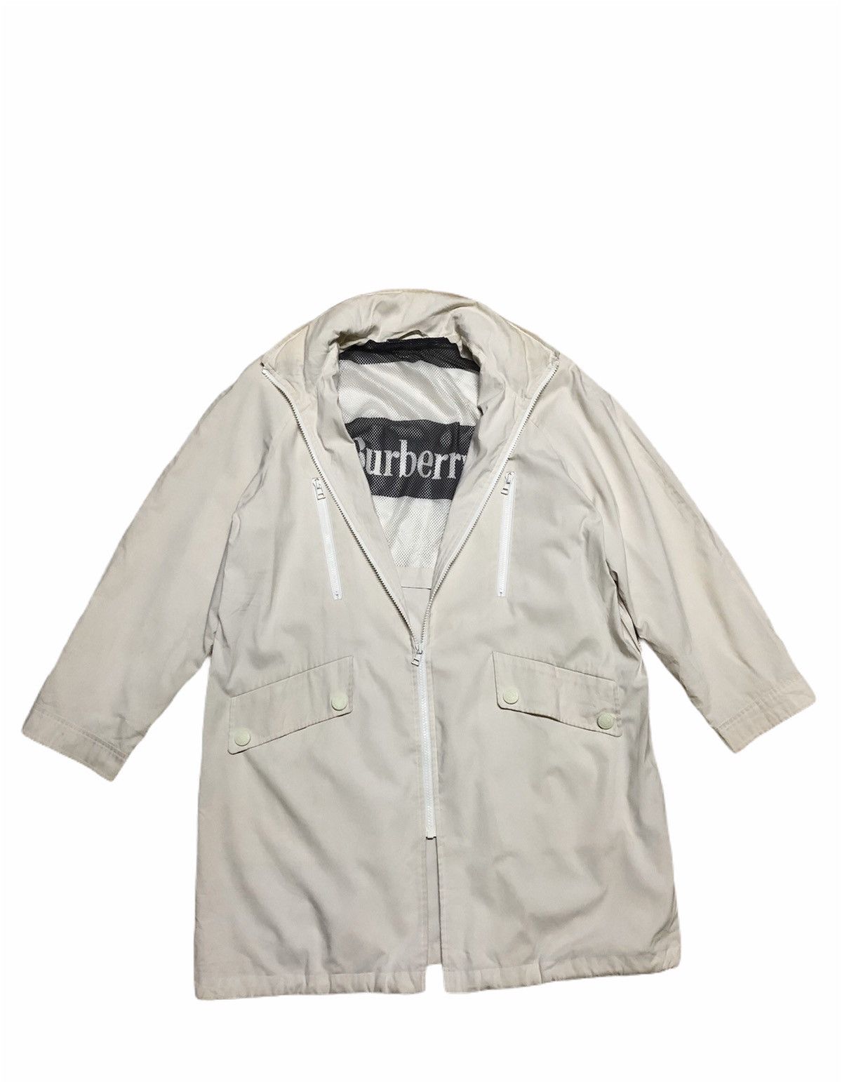 Burberry Prorsum 🔥Vintage 90’s Burberry Zipper Trench Coat All White Size US M / EU 48-50 / 2 - 2 Thumbnail