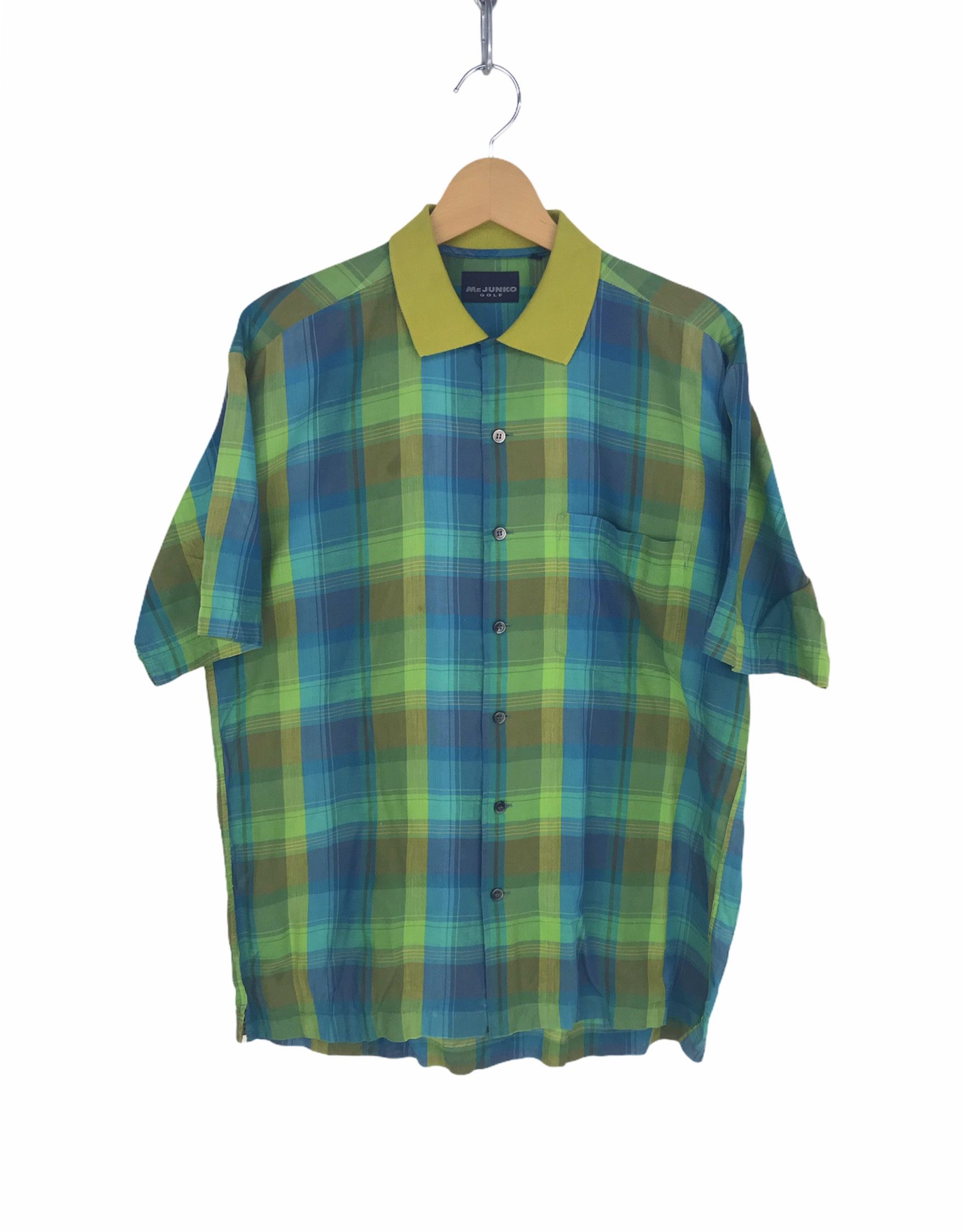 Junko Shimada × Vintage Vintage 90s MR. JUNKO Golf Checkered Shirt Size US M / EU 48-50 / 2 - 1 Thumbnail