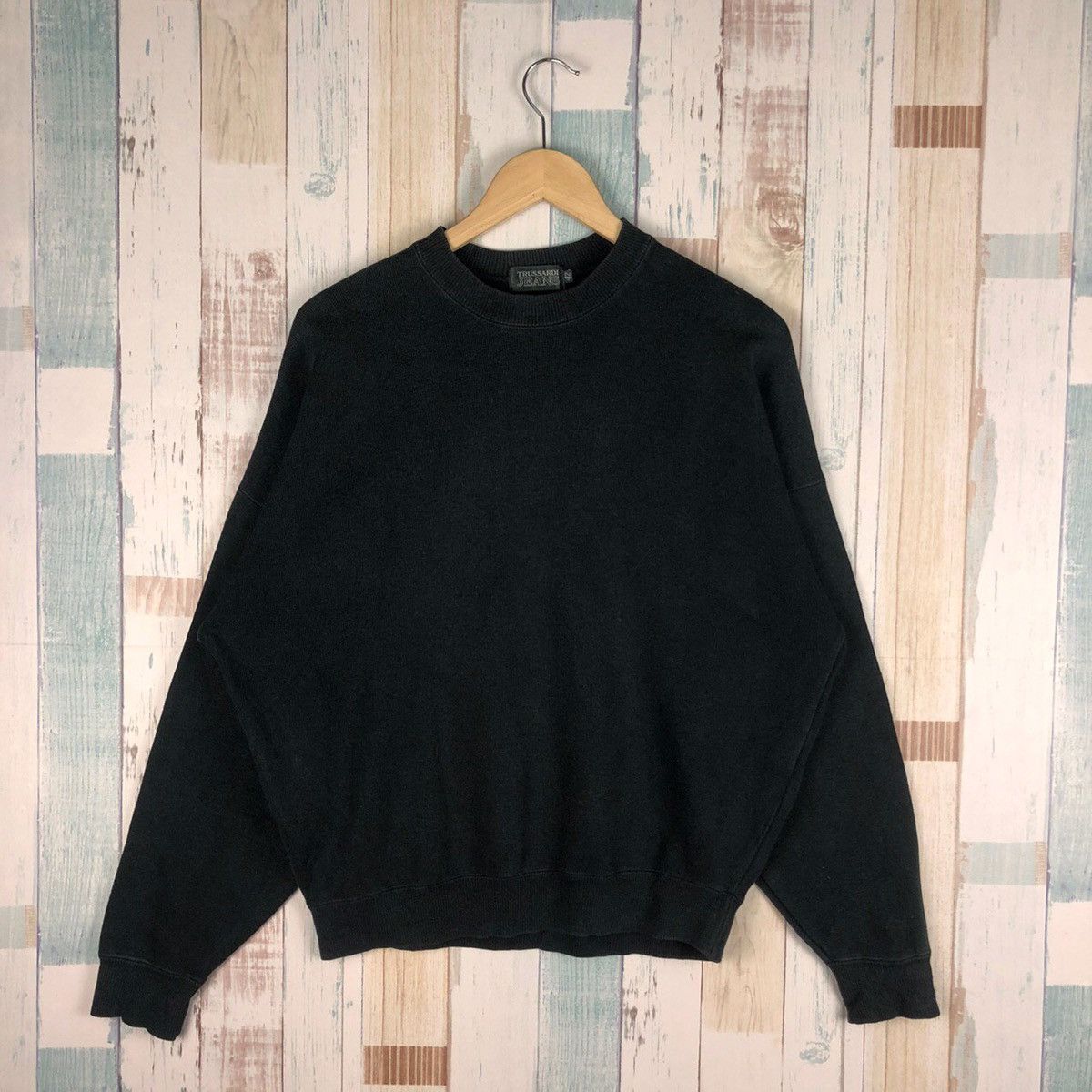 Trussardi × Vintage Vintage Trussardi Jeans Big Logo Sweatshirt Size US L / EU 52-54 / 3 - 2 Thumbnail