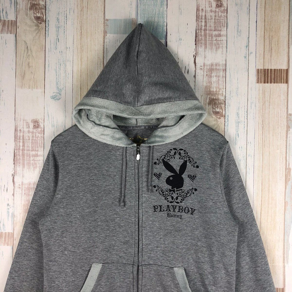 Playboy Vintage Playboy Bunny Big Logo Hoodie Zipper Size US L / EU 52-54 / 3 - 3 Thumbnail