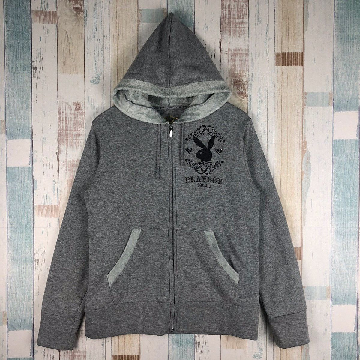 Playboy Vintage Playboy Bunny Big Logo Hoodie Zipper Size US L / EU 52-54 / 3 - 2 Thumbnail