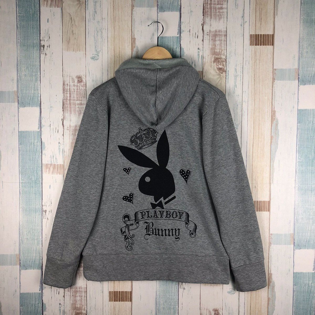Vintage Playboy Bunny Big Logo Hoodie Zipper