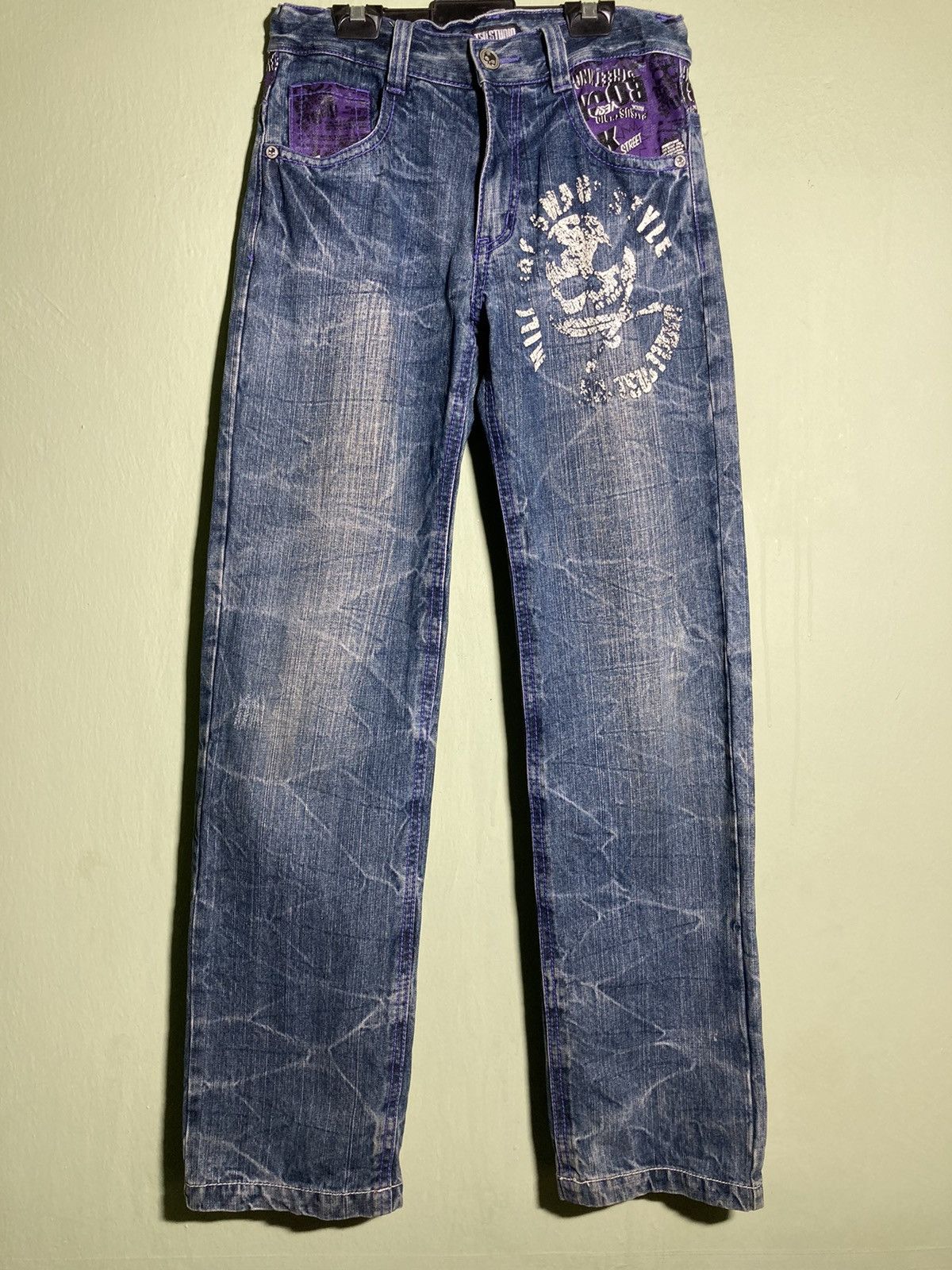 Distressed Denim × Japanese Brand × Streetwear BA TSU STUDIO