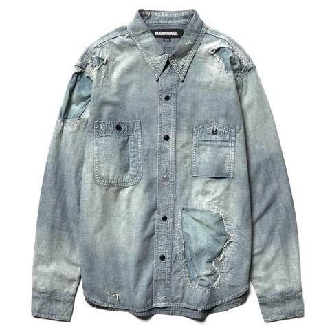 Neighborhood SAVAGE CHAMBRAY / C-SHIRT LS INDIGO - SIZE M | Grailed