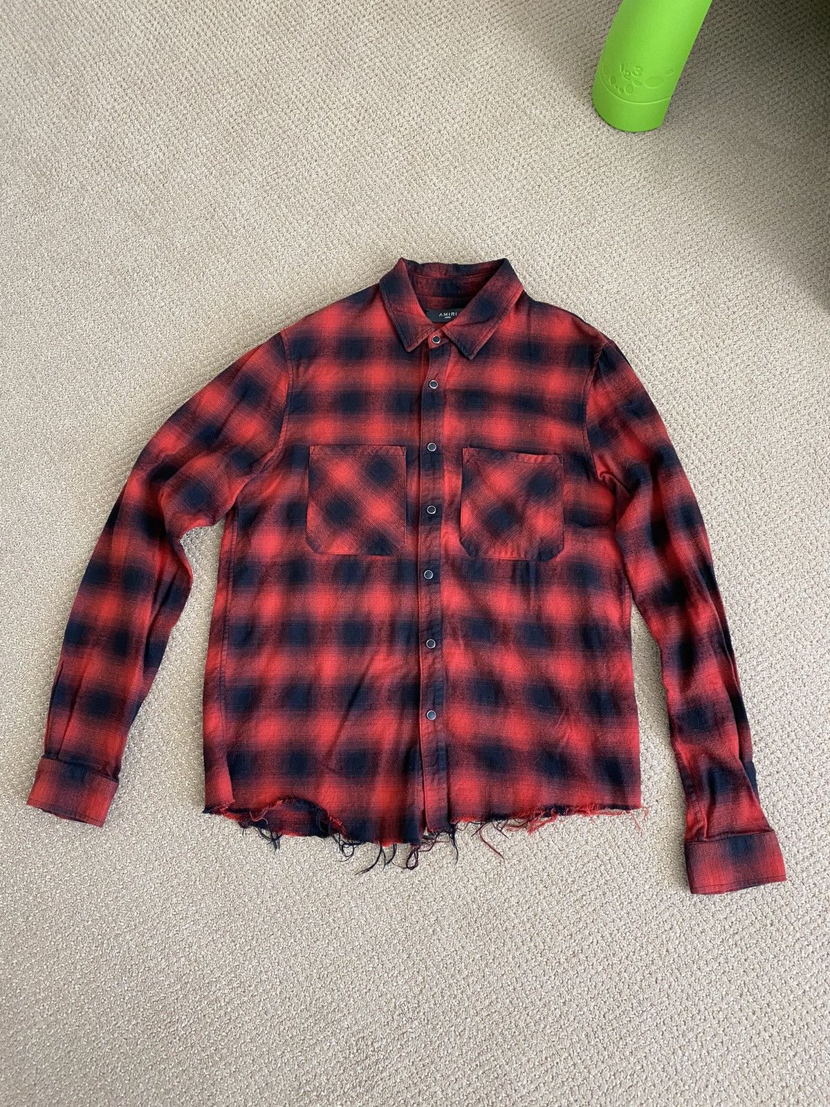Amiri Amiri checkered distress flannel Size US L / EU 52-54 / 3 - 1 Thumbnail