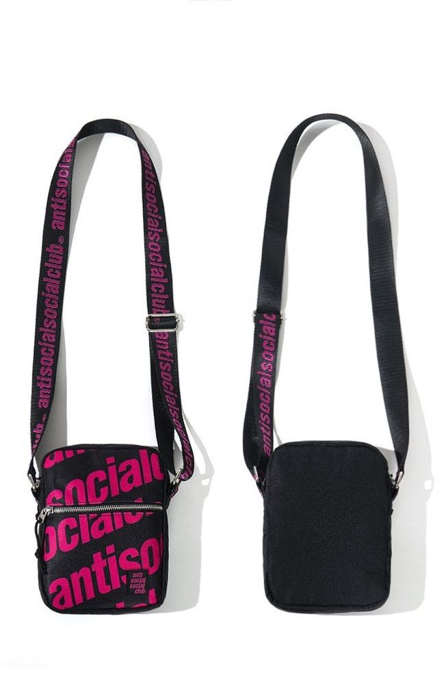 Anti Social Social Club DS Pink ASSC Belong 2 You Black Sidebag FTP KITH BAPE KAWS Size ONE SIZE - 2 Thumbnail