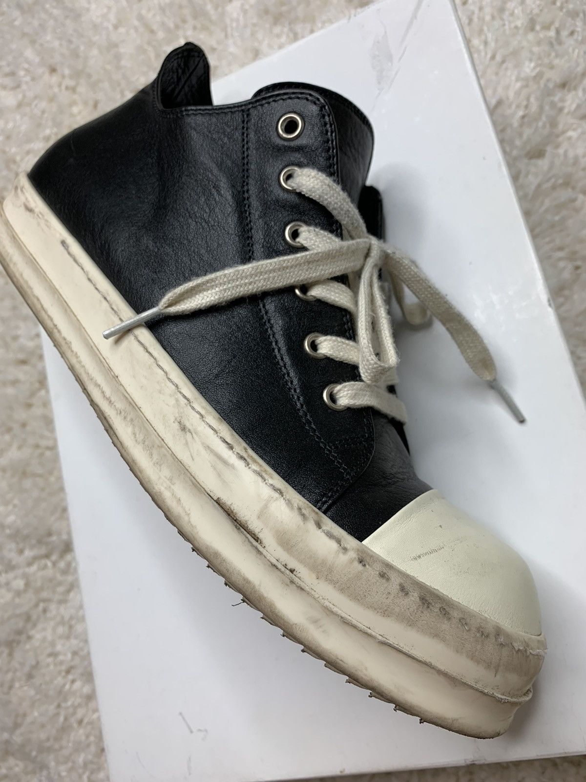 Rick Owens RICK OWENS MAINLINE RAMONES BLACK LOW E16 Size US 10 / EU 43 - 2 Thumbnail