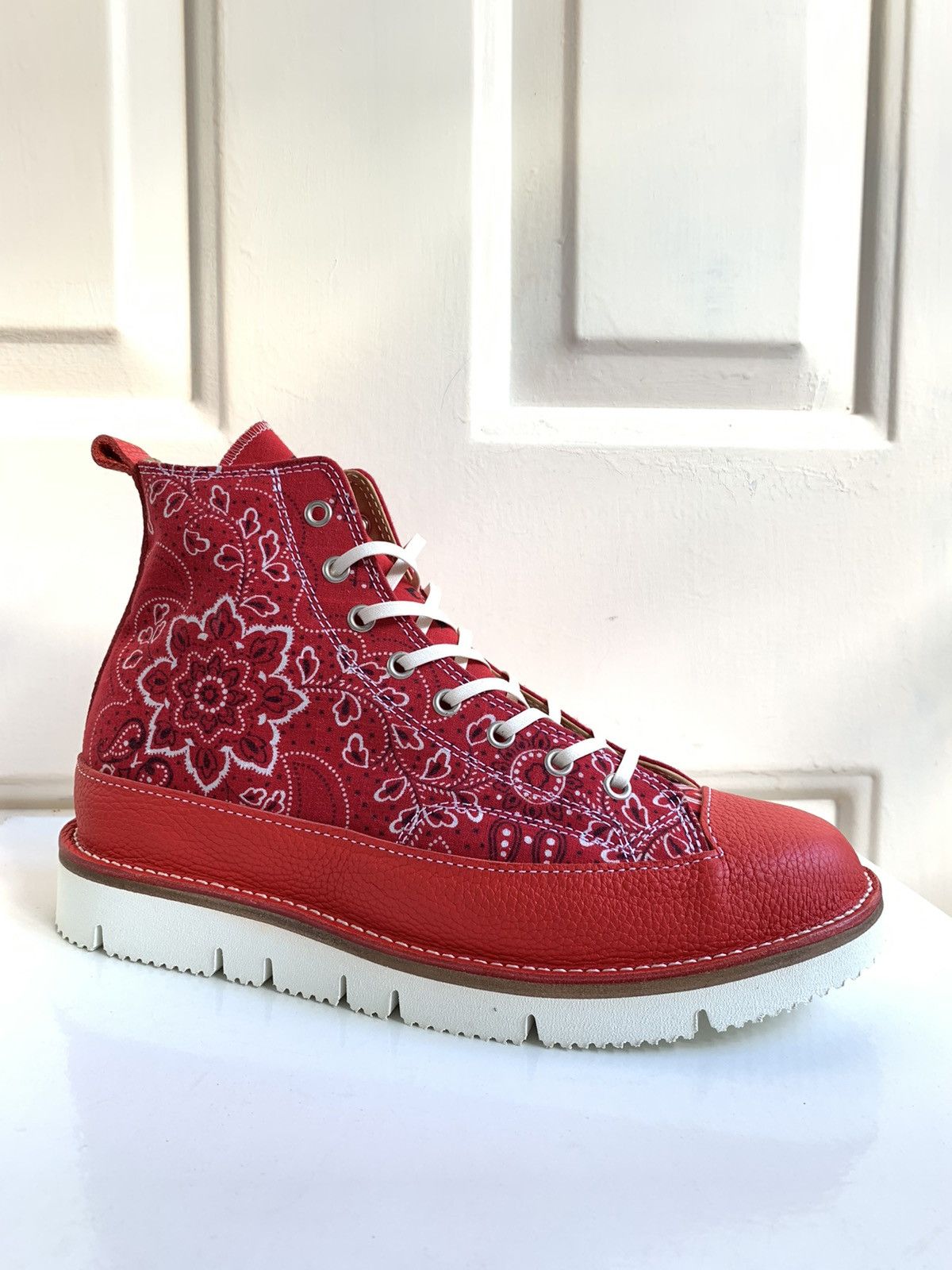 Children of the Discordance X Recouture Vintage Bandana Boots Red