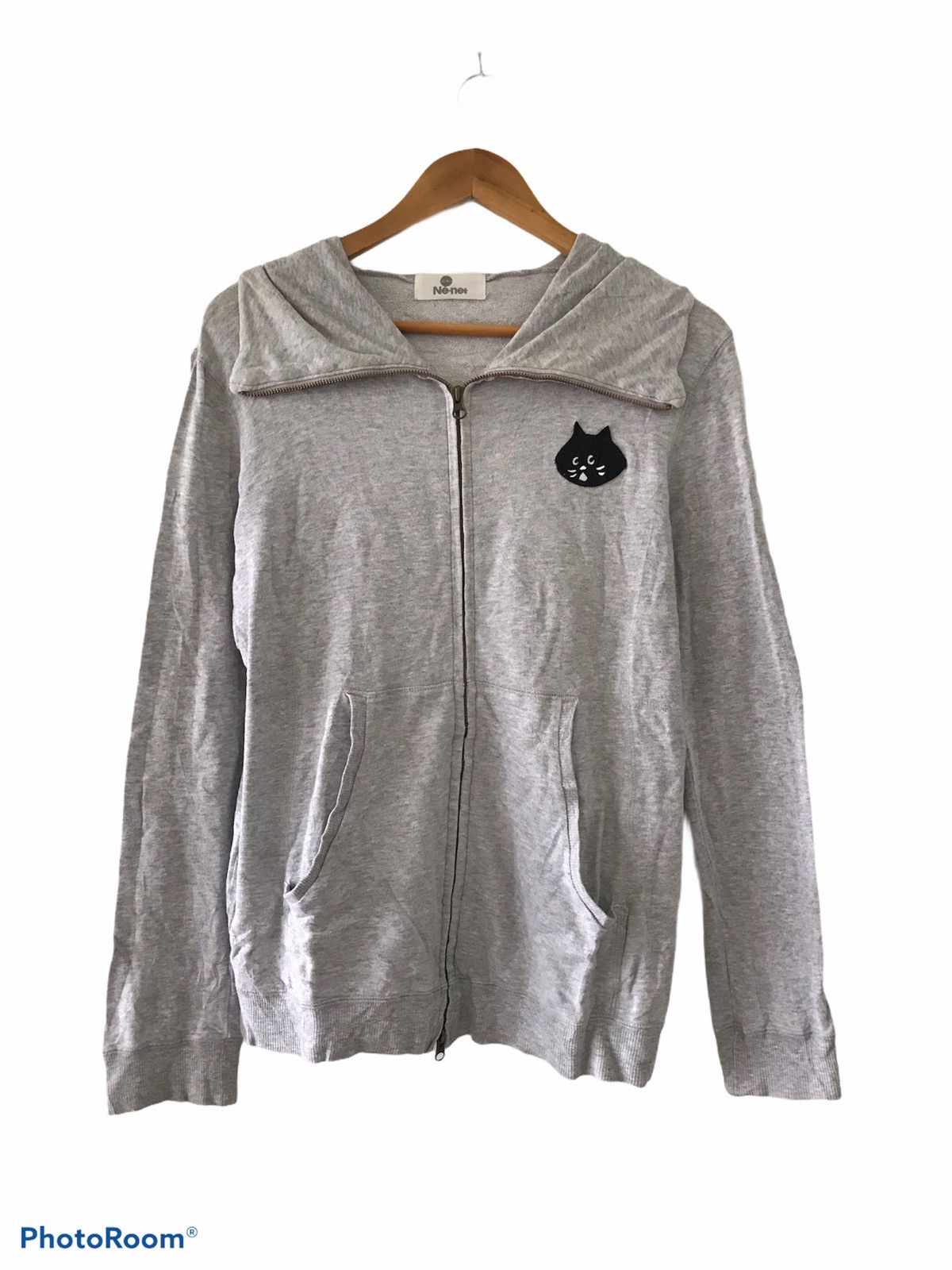 Vintage small cat logo hoodie zip up