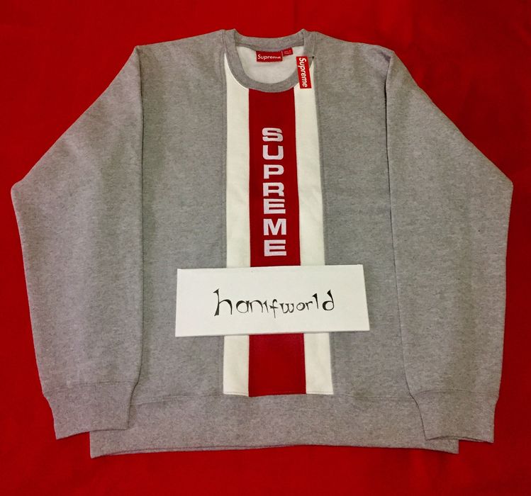 Supreme Vertical Logo Panel Crew neck | Grailed