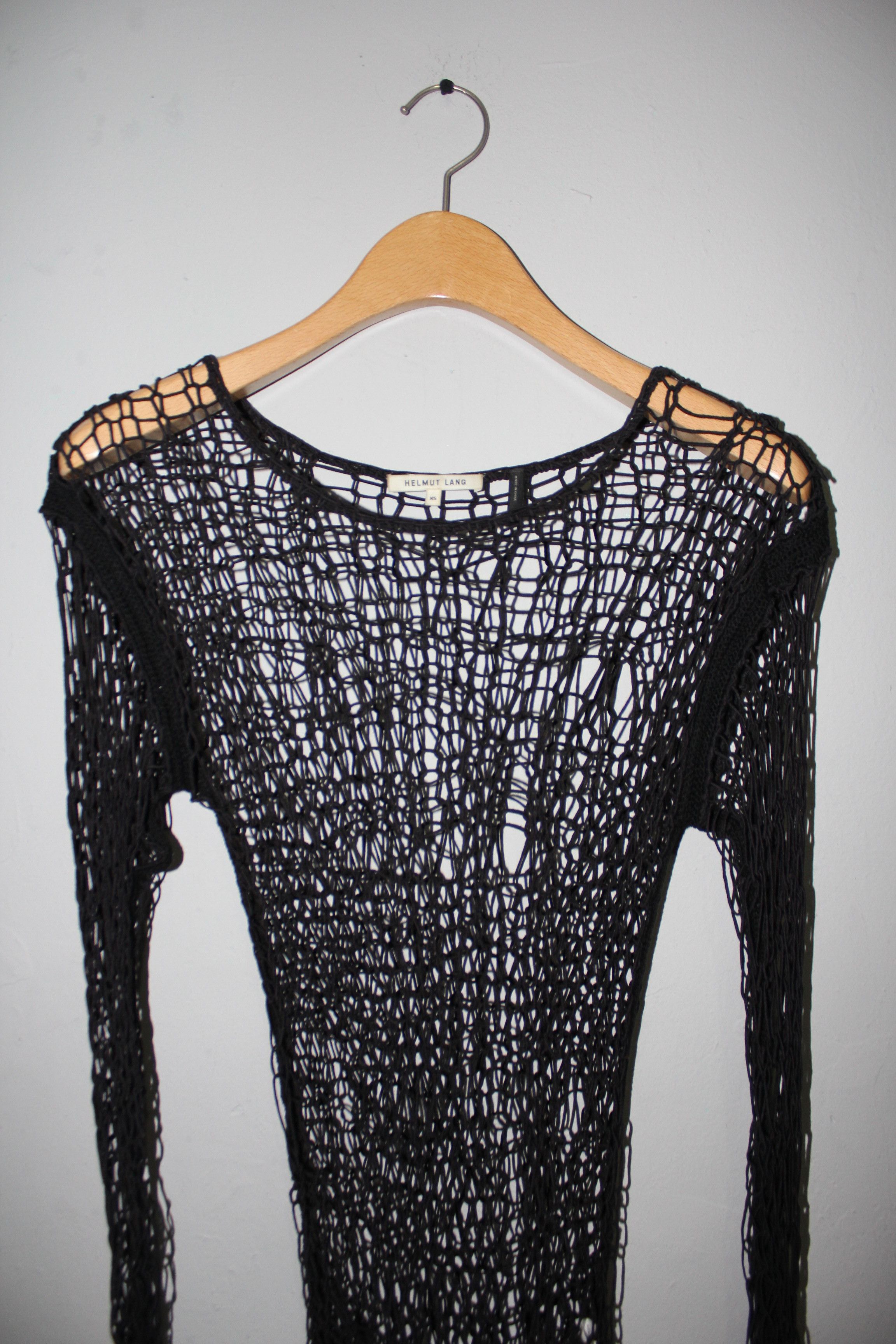 Helmut Lang siouxie knit fishnet top | Grailed